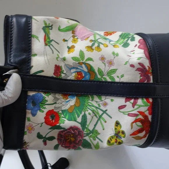 Auth GUCCI Flora Floral Flowers Canvas Leather Speedy Boston Duffel Handbag Bag - Picture 14 of 16